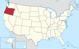 Location of Oregon within the United States