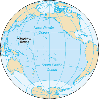 Map of the Pacific Ocean