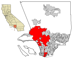 Location in Los Angeles County & the state of California