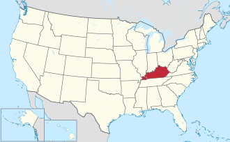 Location of Kentucky within the United States
