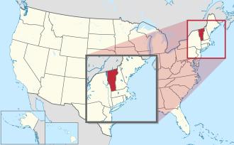 Location of Vermont within the United States