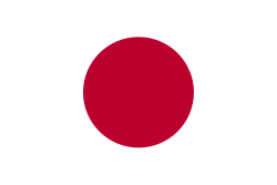 Centered deep red circle on a white rectangle