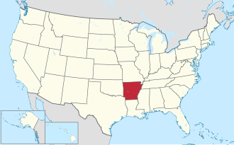 Location of Arkansas within the United States