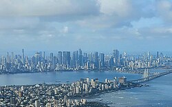 An Aerial view of the Skyline of South Mumbai