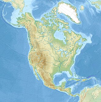Location of Lake Erie in North America.