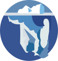 Wikisource logo, depicting an iceberg
