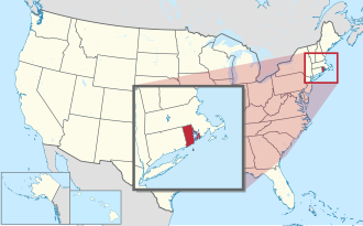 Location of Rhode Island within the United States