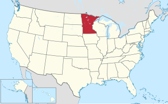 Location of Minnesota within the United States