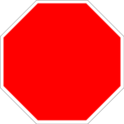 Silhouette of a red octagon