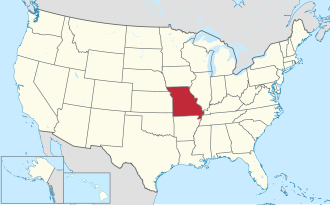 Location of Missouri within the United States
