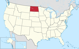 Location of North Dakota within the United States