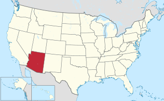 Location of Arizona within the United States