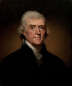 Painting of Jefferson in his late 50s with a full head of hair